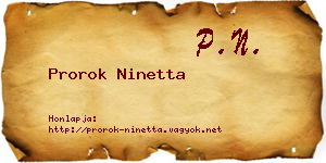 Prorok Ninetta névjegykártya